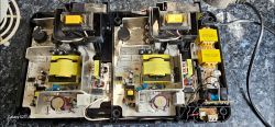 Interior of Makita Dual Charger Interior of a Makita dual charger showing electronic components.