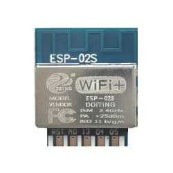 WiFi module ESP-02S with markings from Doiting.