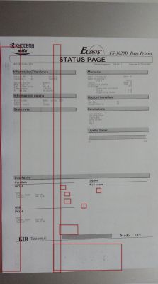 Kyocera 1020D - kresek po czyszczeniu, toner się sypie