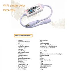 WiFi ściemniacz paska LED 5V-28V - wnętrze, Tasmota, Home Assistant