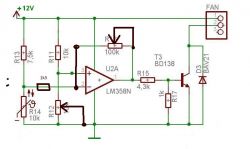 Sterownik wentylatora 12V z czujnikiem temperatury.