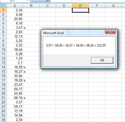 Program do sumowania liczb z listy, aby uzyskać dokładnie 123.55