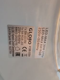 [CB3S] Globo Connor 41386-30sh ceiling light 30W with IR remote