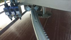 Photovoltaic Panel Tracker with Sensors Panel tracker control system with gear and sensors.