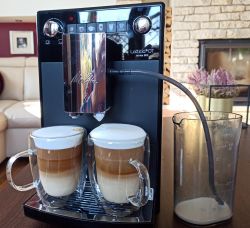 Two models of Delonghi coffee machines: PrimaDonna Soul ECAM 610.55.SB or PrimaD