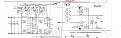 Schemat elektryczny spawarki z podzespołami IGBT.