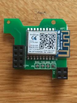 BroadLink BL3335-P Wi-Fi module with headers and labeled pins