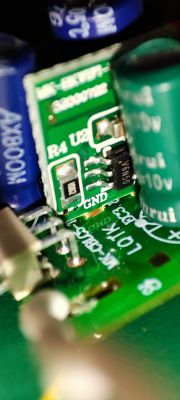 PCB Module with MK-BK-WIFI-T2-DLV02(8) Marking Close-up of a PCB with MK-BK-WIFI-T2-DLV02(8) marking and electronic components.
