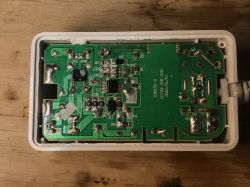 PCB of JKY02-18W-X02 Power Supply Interior of JKY02-18W-X02 power supply showing PCB.