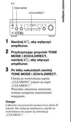 Resetowanie Amplitunera Sony STR-DA3600ES - Inne Opcje Rozwiązania A.STANDBY