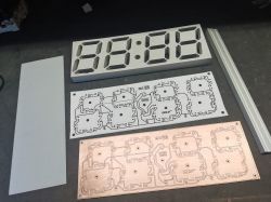 LED clock construction elements with segments and PCB.