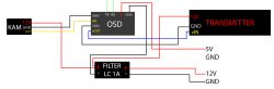 Jeden obwód kamera - nakładka OSD - transmitter Jeden obwód kamera - nakładka OSD - transmitter