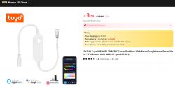 Tuya WiFi LED Controller Tuya 12V/24V WiFi LED controller for WS2811 3-pin LED strip.