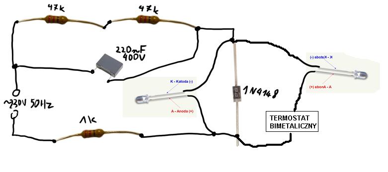 dioda 230v PodÅ‚Ä…czenie  230v LED elektroda.pl diody na  równolegle