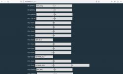 Screenshot of a device configuration page showing pin settings.
