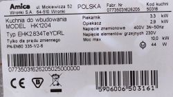 Amica HK1204 kuchenka- schemat i instrukcja obsługi?