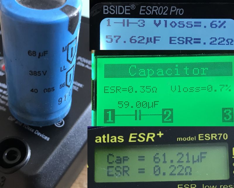Capacitor Measurement Results Comparison Comparison of capacitor measurement results using different testers.