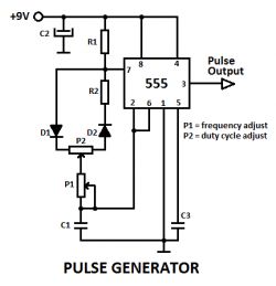Regulowany generator wolnych przebiegów prostokątnych 05-2Hz na 555