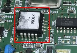 IC labeled 10K in DIP package on a green PCB with visible solder traces