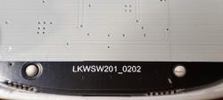 Part of a device casing with the model designation LKWSW201_0202.