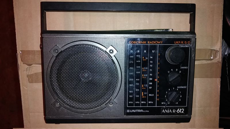 Interior of an old Polish radio receiver Ania R612 made by Unitra