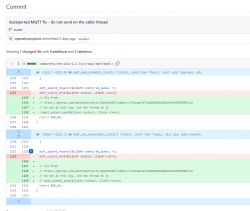 GitHub Commit View with MQTT Fix GitHub commit view showing a fix for MQTT in the LWIP library.