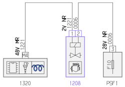 Schemat elektryczny z oznaczeniami sterowania EGR oraz napięciem 48V, 28V i 2V