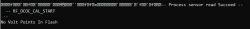 Terminal output showing unrecognizable characters and diagnostic messages.