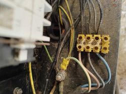 Zdjęcie płytki elektrycznej z okablowaniem migomatu