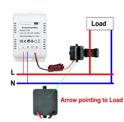 Bidirectional Meter Connection Diagram Diagram of a bidirectional meter installation with its components.