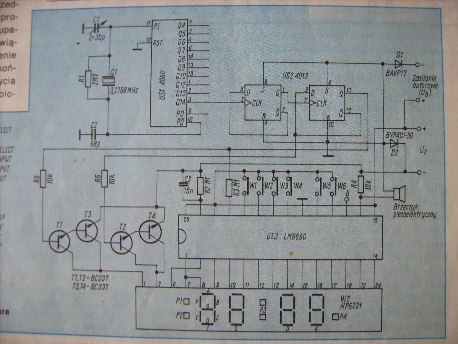 Приемник часы схема. Часы VST lm8560. Схема часов на микросхеме lm8560. Lm8560 часы схема. Lm8560 часы схема VST.