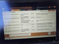 Zrzut ekranu z historią błędów diagnostyki samochodu.