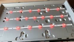 LED backlight inside TV housing, all diodes glowing red