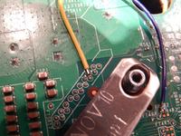 Xbox 360 Slim Trinity - lokalizacja pinów RGH po wyrwaniu chipa