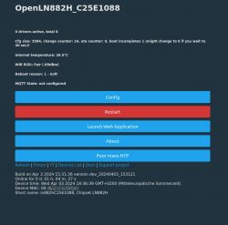 OpenLN882H User Interface Screenshot of the OpenLN882H user interface.