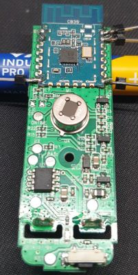 Electronic motion sensor with PCB and WB3S module.