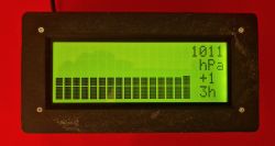 DIY Digital Barometer with LCD Display DIY digital barometer with LCD display in a black casing.