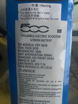 Hulajnoga Fiat 500 Cross samoczynnie się wyłącza