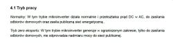 Fragment instrukcji: „4.1 Tryb pracy” z opisem trybu Normalny i „Tryb zero eksportu”