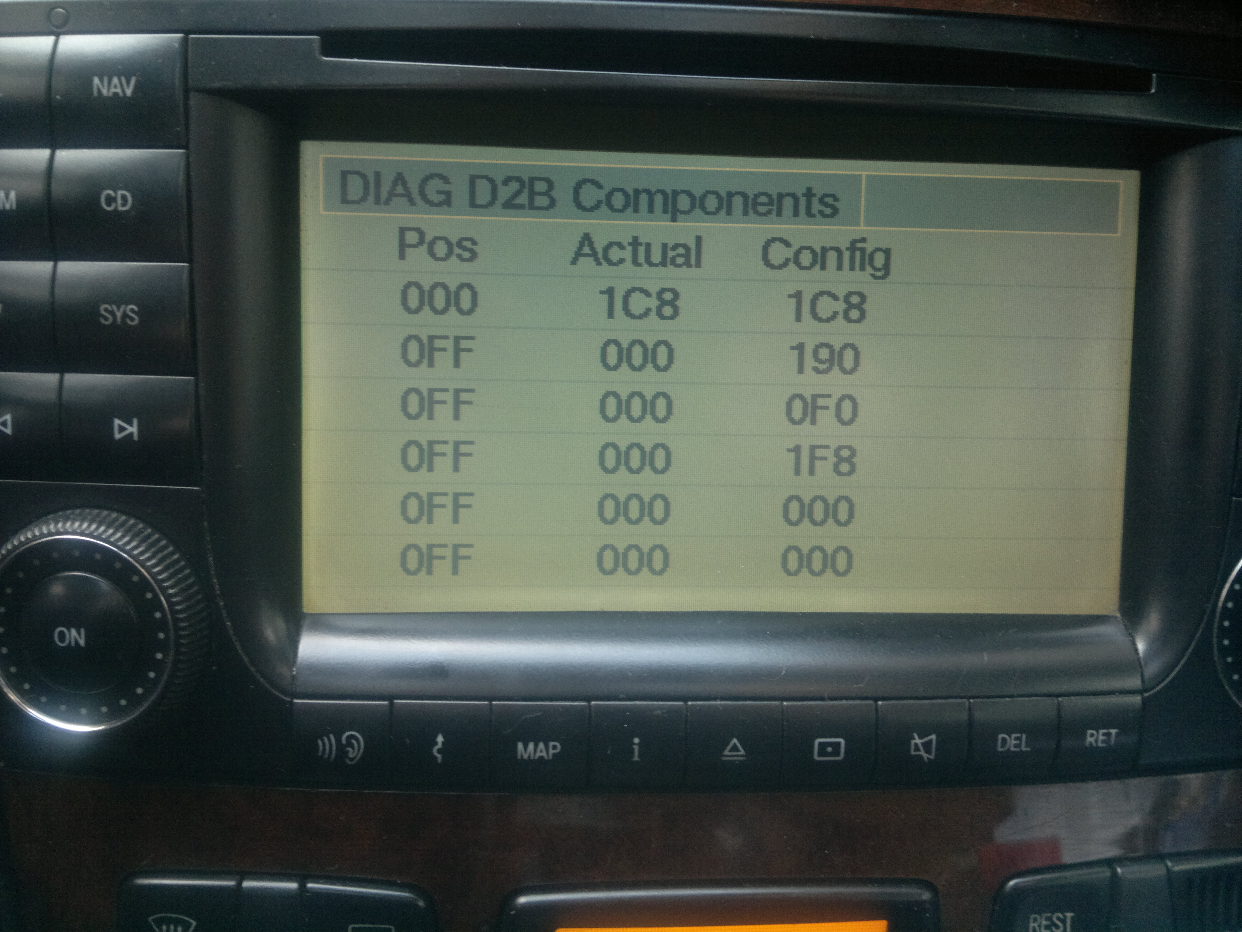 MERCEDES S320 W220 Komunikat NO CD CHANGER, Error No Tel