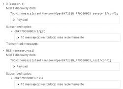 Screenshot showing MQTT data in HomeAssistant.
