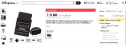 ELM327 V2.1 OBD2 Car Scanner on AliExpress Wifi ELM327 V2.1 OBD2 car scanner from AliExpress.
