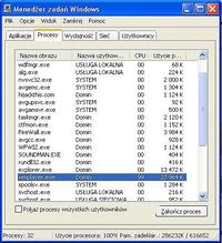 Windows media player 10 >>99% uzycia procka<<