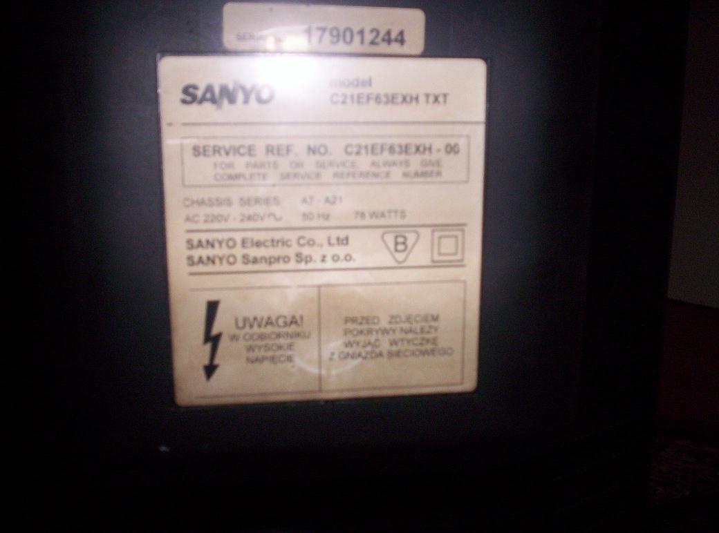 TV Sanyo C21EF63EXH - nie włącza się.