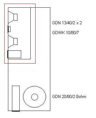 Kolumny z wbudowanym subwooferem.