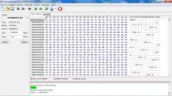 Zrzut ekranu programu NeoProgrammer z odczytem pamięci W25Q64FW