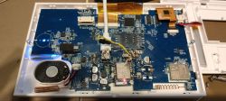 Electronic board with various components.