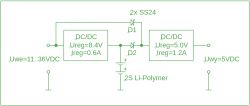 Zasilacz buforowy z dwoma akumulatorami Li-Poly 3.6V (szeregowo)