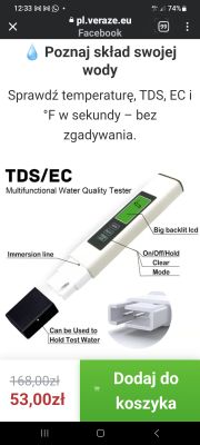 Cyfrowy tester TDS/EC z wyświetlaczem LCD i pokrywką do trzymania próbki wody