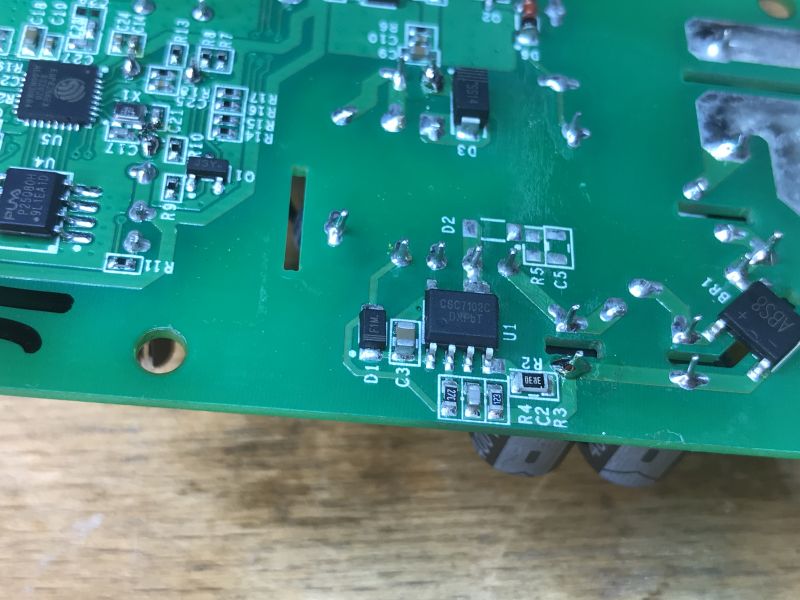 WS-03H1 Module Circuit Board WS-03H1 module circuit board with visible integrated circuits and CSC7102C converter
